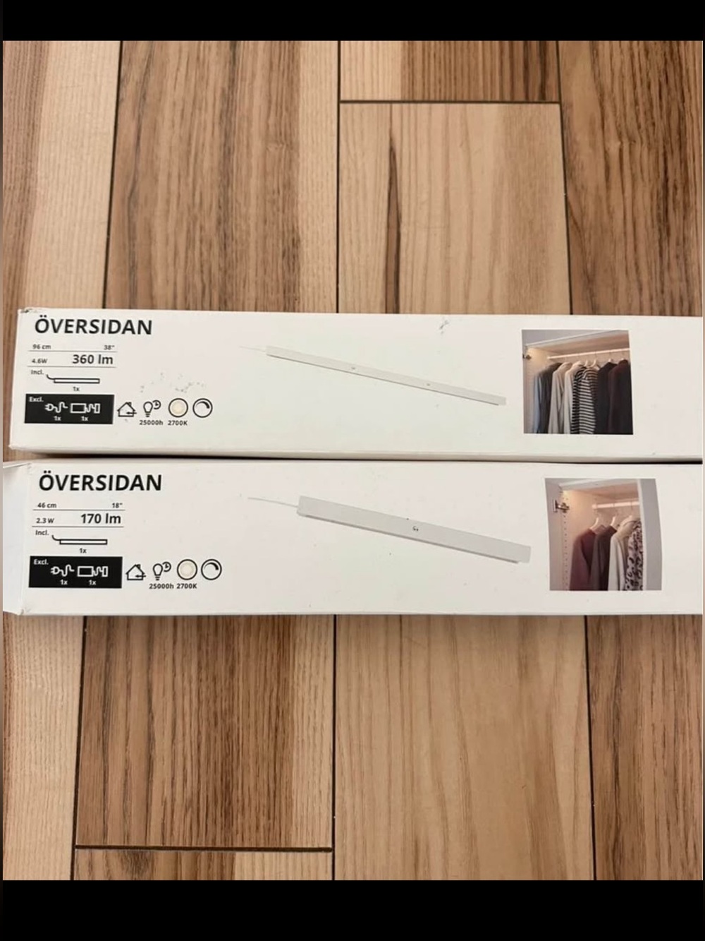 IKEA ÖVERSIDAN White LED Closet/Under-Shelf Lights (2-Pack)